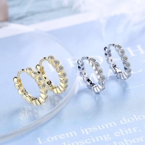 Womwns Classic Hoop Earrings Jewelry Small Simple Huggie Tiny Zirconia Stone Stud Thin Circle Female Earring Piercing Jewelry