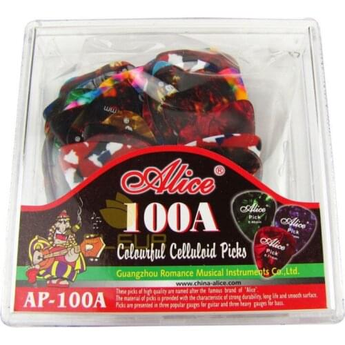 NEW 100pc/Box Colorful Celluloid Guitar Picks Plectrums Thickness 0.46mm to 0.81mm for Acoustic Electric Guitar
