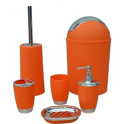 6PCS Solid Luxury Plastic Accessories Bathroom Set Bath Set Bath Storage 8 Colors