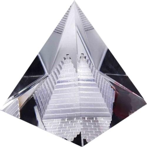 Fashion Artificial Egyptian Clear K9 Crystal Quartz Pyramid Home Office Desk Decoration Wonderful Ornament Gift For Friends