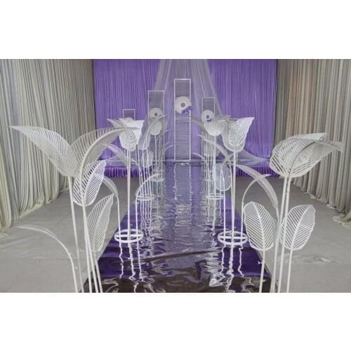 New wedding props1.2M tall white color leaf road lead stage background decor Wedding Party Centerpieces Decoration