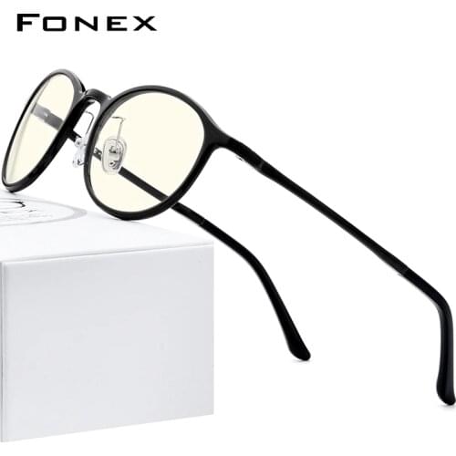 FONEX Ultem TR90 Anti Blue Light Glasses Men Goggles Eyewear Spectacles Women Antiblue Gaming Computer Eyeglasses AB04