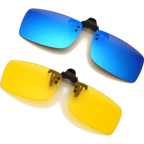 Clip on Glasses Polarized Sunglasses Men Driving Night Vision Lenses Goggle Anti-glare Sun Glasses Flip-up Lens Sunglass Women