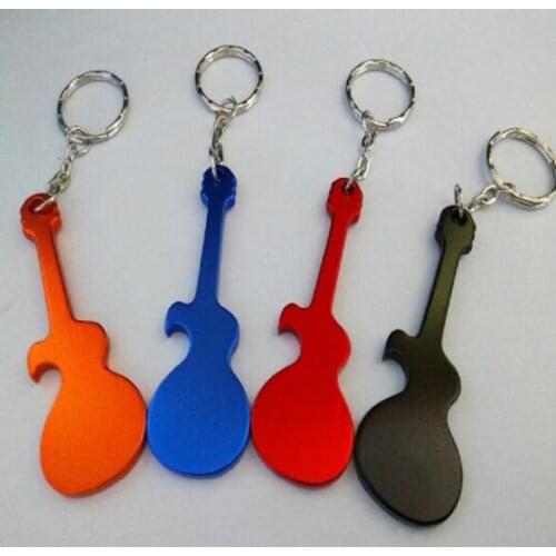 Personalized Wedding Party Favor Guitar Shaped Bottle Opener Keychain Keyring Custom Bride & Groom Names Wedding Gift for Guest