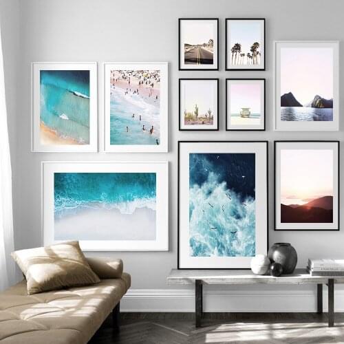 Travel Landscape Canvas Painting Mountain Boat Grass Nordic Poster Print Wall Art Picture Modern Living Room Decor