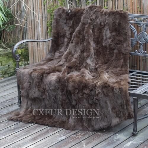 CX-D-11/V 200x250cm Custom Made Real Rabbit Fur Area Rug Fur Throw Fur Blanket ~DROP SHIPPING