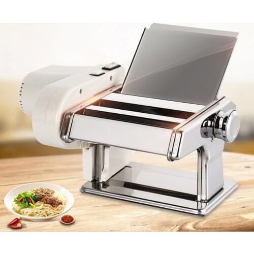 90W Pressing Flour Machine Electric Automatic Noodle Pasta Press Machine Stainless Steel Noodle Cutting With Two Cutter 220V