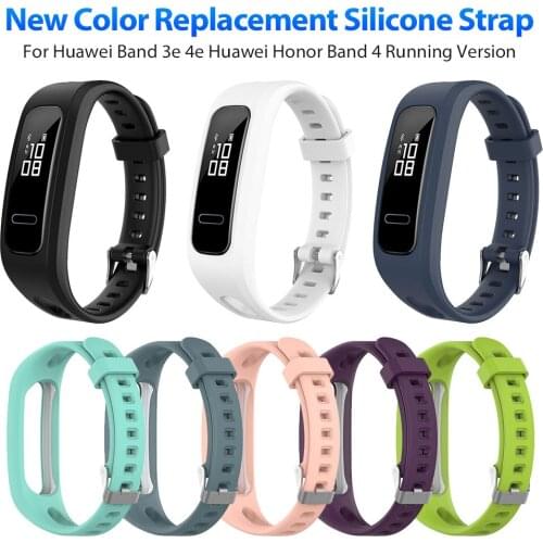 Silicone Sport Watch Band Strap For Huawei Band 3e 4e Huawei Honor Band 4 Running Version Smart Watch Bracelet Wrist Band