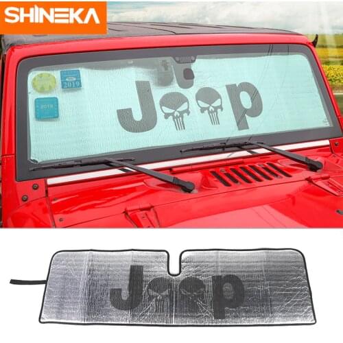 SHIENKA Sunshades For Jeep Wrangler JK 2007-2017 Car Front Windshield Sunshade Sun Shield Cover Anti UV Ray For Jeep Wrangler JK