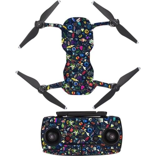 Cool Graffiti Style Decal Skin Sticker For DJI Mavic Air Drone + Remote Controller + 3 Batteries Protection Film Cover A0235