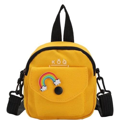 Mini Rainbow Canvas Bag Womens Shoulder Bag Portable Messenger Coin Purse for Student Storage Crossbody Bag Casual Handbag
