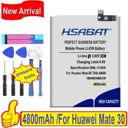 Top Brand 100% New 4800mAh HB486586ECW Battery for Huawei Mate30 Mate 30 Nova6 Nova6 SE V30 TAS-AN00 Batteries + free gfit