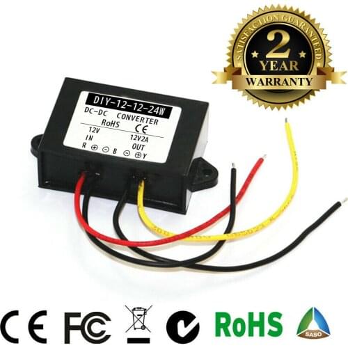 DC 9V-23V TO 12V 2A 24W Input Voltage Converter Waterproof Reducer Regulator