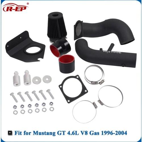 Turbo Cold Air Intake Pipe Kit Fit for 1994-1998 Ford Mustang 3.8L V6 with High Power Filter Car Modification