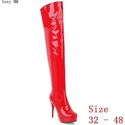 Platform Women Over the Knee Boots High Heel Shoes Woman Thigh High Boots Small Plus Size 32 33 -40 41 42 43 44 45 46 47 48