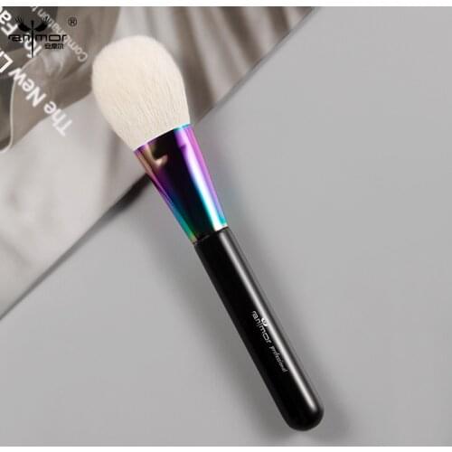 1Pcs Anmor Goat Hair Foundation Powder Make Up Brush Professional Natural Wooden Makeup Brushes Perfect For Cosmetic Blending