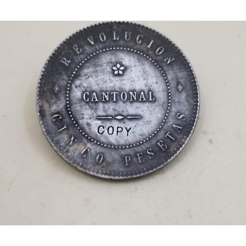 1873 SPAIN CARTAGENA REVOLUTIONARY 5 PESETAS(20 REALES) copy coins commemorative coins-replica coins