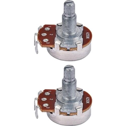 2pcs Copper Alpha A250K Audio Potentiometer Pots for Electric Guitar Parts