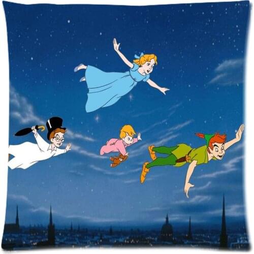 45cm*45cm Customized Cushion Cover peter pan Design Linen Cotton Pillow Case Home Decorative Square Throw Pillow Cover
