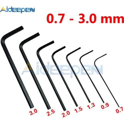 7 Pcs/Set 0.7mm-3mm Mini Micro Hexagon Wrench Hex Allen Key Set Wrench Screwdriver Tool Kit
