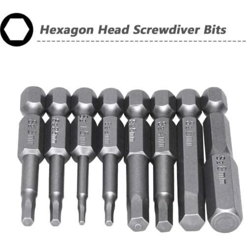 8PCS Hex Shank Bits H1.5 H2 H2.5 H3 H4 H5 H6 H8 Security Torx Screwdriver Bits, Useful Replace Tools 85AC