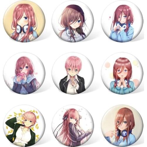 9pcs/set ) Anime The Quintessential Quintuplets Colorful Badge Nakano Miku Costume Brooch for Backpack & Bag Accessories