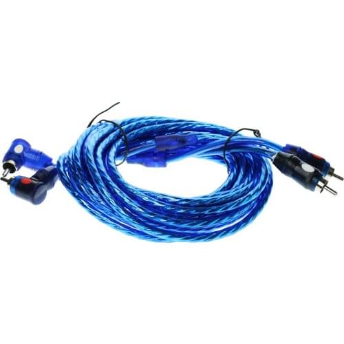 Auto Replacement 4.5m 2RCA Male to 2RCA Male Car Stereo Audio Power Cable for AV receiver, Amplifier, Mini Disk