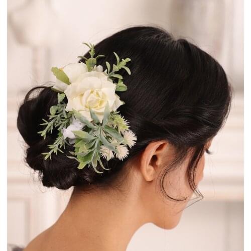 Boho White Bridal Hair Combs Rustic Wedding Floral bride Greenery Combs hair accessories ornaments
