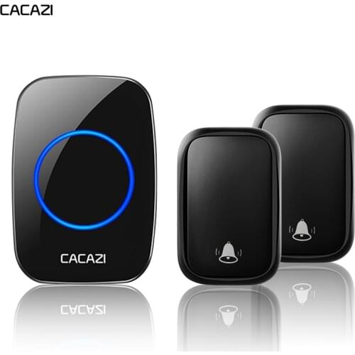 CACAZI Home Wireless Self-powered Doorbell No Battery Required Transmitter Intelligent Call Ring Bell US EU UK AU Plug Receiver