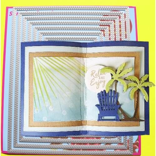 Large Cutting Dies Stitch Rectangle Scrapbook Cardmaking DIY Paper Craft Metal Stencil Surprise Creation