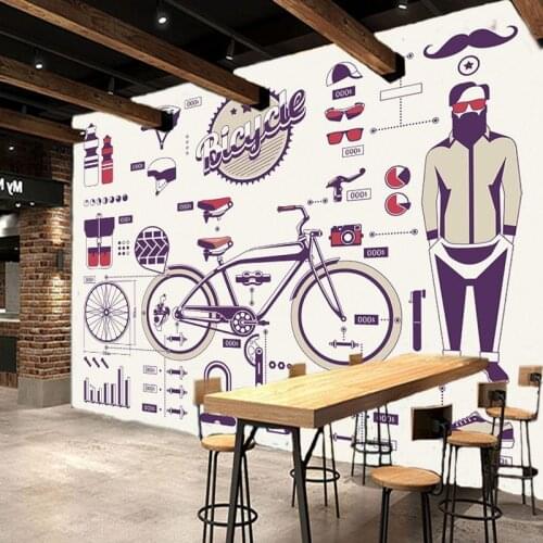 Photo wallpaper Living room mural custom modern bike mountain bike parts tooling background wall mural studio Wallpaper