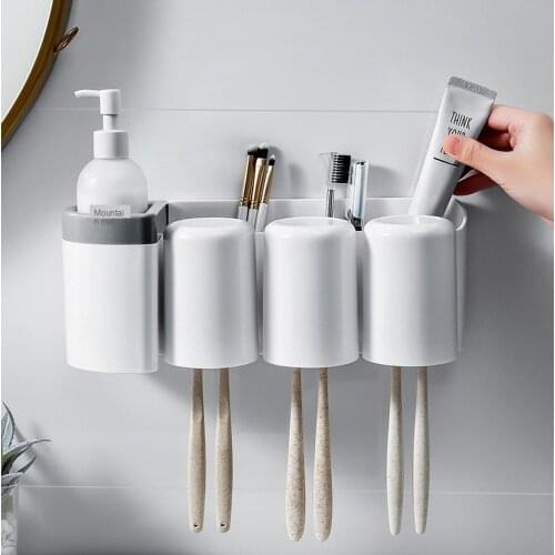 Gehine home multi-functional toothbrush holder suction Wall toothbrush holder set toilet toothbrush rack 90602