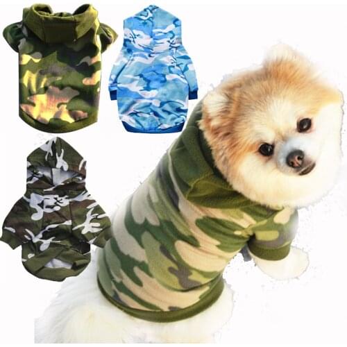 Puppy Camo Hoodie Clothes 3 Optional Colors Warm Soft Hooded Pet Dog Camouflage Sweatshirt Coat Shirt Top