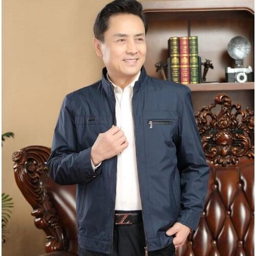 Middle-aged jacket men casual clothes spring autumn mens jackets and thin coats stand collar jaqueta masculina chaqueta b322