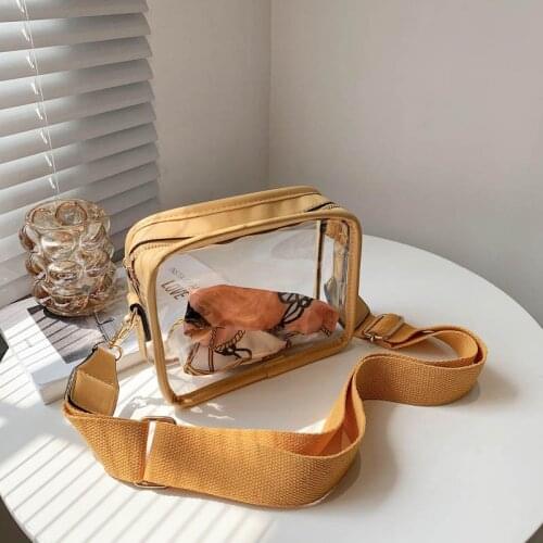 Summer Transparent Jelly Bag Foreign Style Women 2021 New Fashion Silk Scarf Net Red Messenger Bag Womens Beach Bag