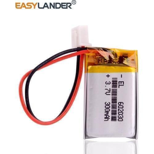 XHR-2P 2.54 300mAh 602030 3.7V lithium polymer battery, Bluetooth MP3 wireless card audio recorder lexand lr50 dvr