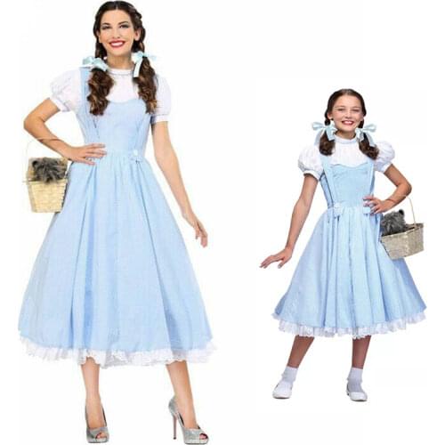 Movie The 2020 Dorothy Costume for Girl and Women Dorothy Cosplay Fancy Dress Halloween Princess Costumes Party Dresses
