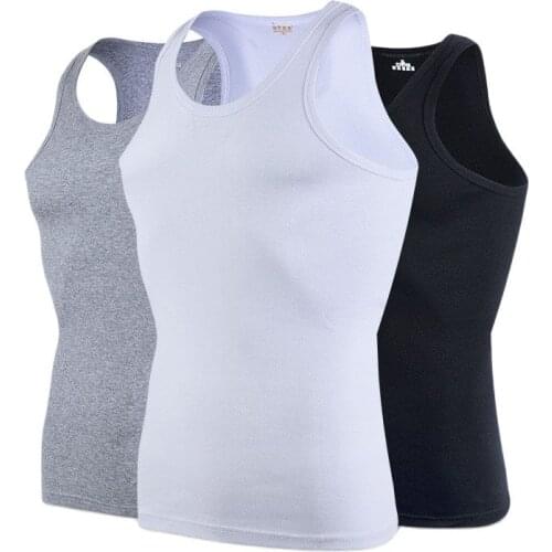 3Pcs/Lot Men Cotton Tank Tops Underwear Mens Undershirt Transparent Shirts Male Bodyshaper Fitness Wrestling Singlets Vest