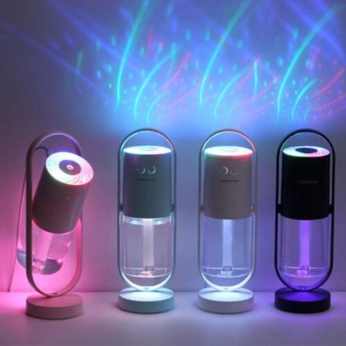 200ml Mini Air Humidifier with LED Lights 360 Degree Rotation Aroma Diffuser Portable USB Rechargeable Mist Purifier