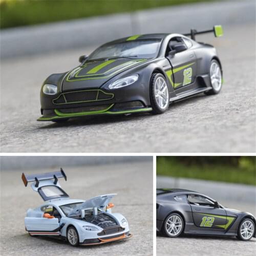 1/32 Aston Martin Vantage GT3 Alloy Track Sports Car Model Diecasts Metal Simulation Toy Sports Car Model Sound Light Kids Gift