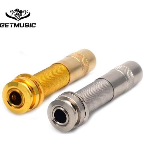 Mono Acoustic guitar pickup End Pin 1/4" Output Jack with Back Protecting Cover Chrome/Gold