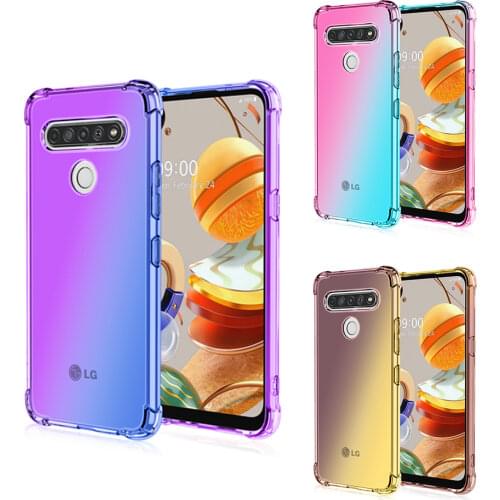 Soft Shockproof Transparent Gradient Case for LG K71 Q61 K61 K51S Q51 K51 K41S Aristo 5 Plus K31 K50S K40S Q60 K50 Colorful Case