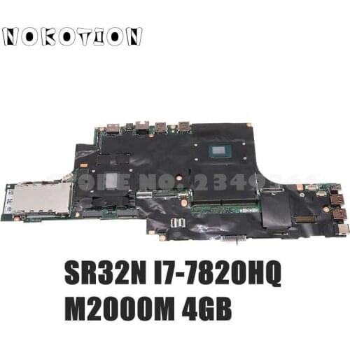 NOKOTION 01AV364 01AV363 01AV373 01AV374 NM-B401 For Lenovo ThinkPad P51 Laptop Motherboard SR32N I7-7820HQ Quadro M2200M 4G