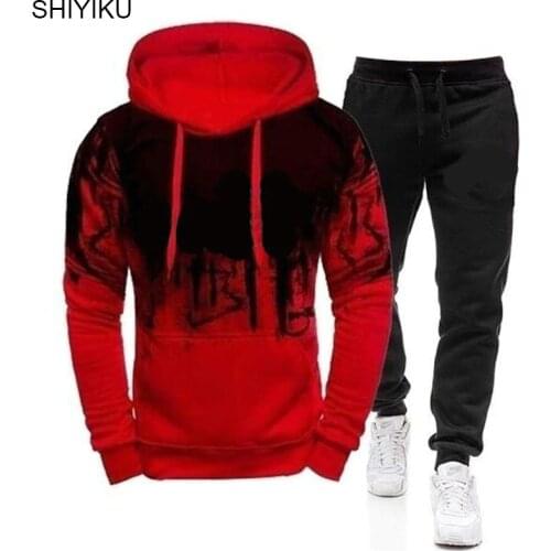 New Autumn And Winter Mens Sets Hoodies+Pants Harajuku Sport Suits Casual Sweatshirts Tracksuit 2021Brand Sportswear