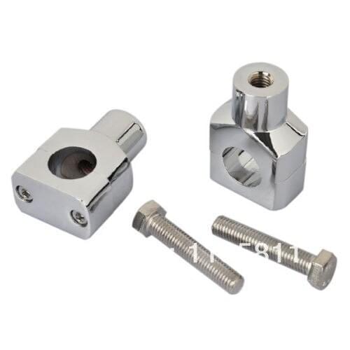 Pair Universal Motorcycle Vertical Handlebar Bar Risers For Harley Honda Yamaha Kawasaki Suzuki Custom 1'' 25mm Chrome