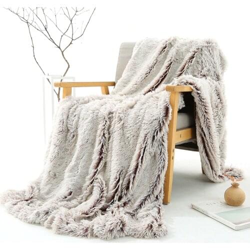 Fluffy Shaggy Fur Home Soft Throw Blanket Winter Thicken Long Plush Bedding Cover Blanket Travel Airplane Journey Blanket
