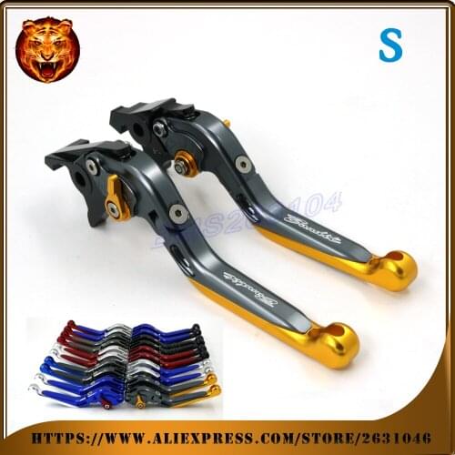 Motorcycle Adjustable Folding Extendable Brake Clutch Lever For SUZUKI GSF650 GSF1250 GSF1200 GSF BANDIT with LOGO 2014 2013