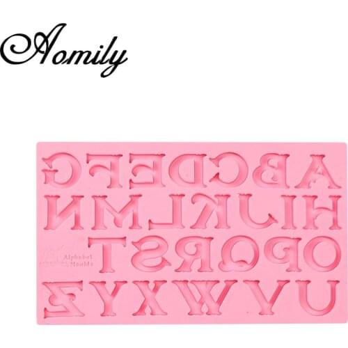 Aomily Silicone Cake Mold Fondant Mold Uppercase Letter Chocolate Jelly Candy Bakeware Mold Moldes Para Reposteria Bakery Tools