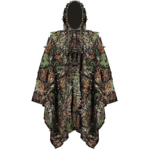 Tactical 3D Camouflage Suits Sniper Hunting Shirt Ghillie Suit Leaves Poncho Cloak Stealth Uniform Military Clothes Accessories
