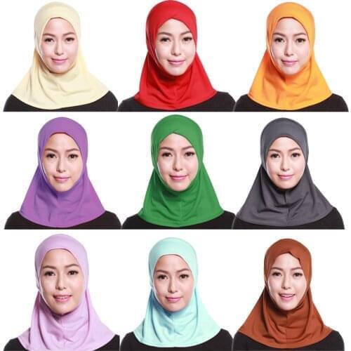 Solid Color Modal Muslim Turban Cap For Women Full Cover Inner Hijab Caps Islamic Underscarf Bonnet Neck Head Under Scarf Cap